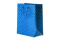 Blue paper bag on white background Royalty Free Stock Photo
