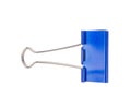 Blue paper clip on white Royalty Free Stock Photo