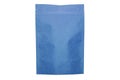 Blue paper doy pack bag on white background with zipper, plain food container