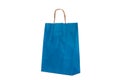 A blue paper gift bag with handles Royalty Free Stock Photo