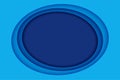 Blue paper layer abstract background. Paper cut layered circle with space for text