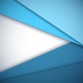 Blue paper layers abstract vector background. Royalty Free Stock Photo