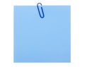 Blue paper note with clip Royalty Free Stock Photo