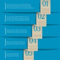 Blue paper numbered banners