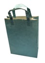 A blue paper shopping bag isolated on a white Royalty Free Stock Photo