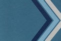 Blue paper texture background with navy gray chevron corner stripes and copy space for banner, presentation, template Royalty Free Stock Photo