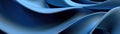 Blue Paper Texture Strict Smooth Curves Super Detail Panoramic Banner. Generative AI