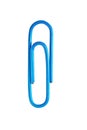 Blue paperclip isolated on white background Royalty Free Stock Photo