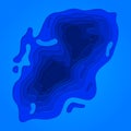 Blue papercut multi layer pattern background