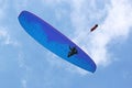Paraglider being towed on a winch launch Royalty Free Stock Photo