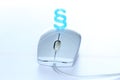 Blue paragraph symbol on computer mouse Royalty Free Stock Photo