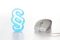Blue paragraph symbol with computer mouse Royalty Free Stock Photo