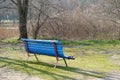 Blue park bench Royalty Free Stock Photo