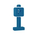 Blue Parking icon isolated on transparent background. Street road sign.