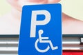 Blue parking sign for disabled persons i