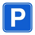 Blue Parking sign. Isolated vector illustration Royalty Free Stock Photo