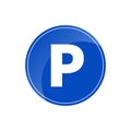 Blue Parking sign. Isolated vector illustration