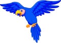 Blue parrot cartoon flying Royalty Free Stock Photo