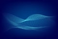 Blue particle line wave abstract background modern design with copy space, Vector illustration for your business and web banner