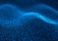 Blue particle wave forming digital abstract landscape Royalty Free Stock Photo