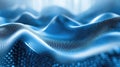 Blue particle waves creating abstract technology background surface Royalty Free Stock Photo