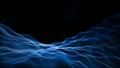 Blue particles wave flow digital abstract background. 3d rendering