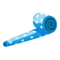 Blue party blower icon cartoon vector. Event gift