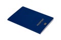Blue passport book isolated on the white