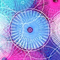 blue pastel pink spiral heart pattern pinwheel circle abstract illustration Royalty Free Stock Photo