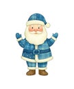 Blue Patchwork Cute Christmas Santa Royalty Free Stock Photo