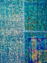 Blue patchwork rug