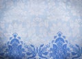 Blue pattern fabric batik background