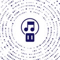 Blue Pause button icon isolated on white background. Abstract circle random dots. Vector