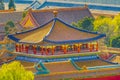 Blue Gold Pavilion Forbidden City Beijing China Royalty Free Stock Photo