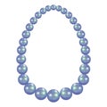 Blue pearl necklace mockup, realistic style Royalty Free Stock Photo