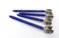 Blue Pedicle Screws for Spine Fusion Surgery Royalty Free Stock Photo