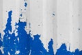 Blue peeling old paint with metal surface fence texture background Royalty Free Stock Photo