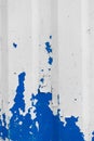 Blue peeling old paint metal surface fence texture background white flakes Royalty Free Stock Photo