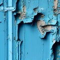 Blue peeling paint on the wall Royalty Free Stock Photo