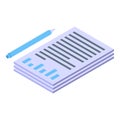 Blue pen lying near stack of documents with graphs and charts Royalty Free Stock Photo