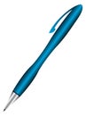 Blue pen mockup. Realistic writing ballpoint tool