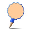 Blue pencil blank paper icon