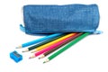 Blue pencil case Royalty Free Stock Photo
