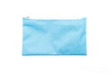 blue pencil case on white Royalty Free Stock Photo