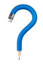 Blue Pencil question mark Royalty Free Stock Photo