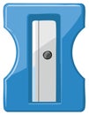Blue pencil sharpener vector illustration for school, learning, office supplies Royalty Free Stock Photo