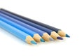 Blue pencils in closeup Royalty Free Stock Photo