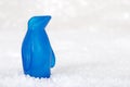 Blue penguin in snow Royalty Free Stock Photo
