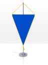 Blue Pennant or flag hanging on silver rack. Royalty Free Stock Photo