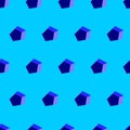 Blue pentagon 3D geometric seamless pattern